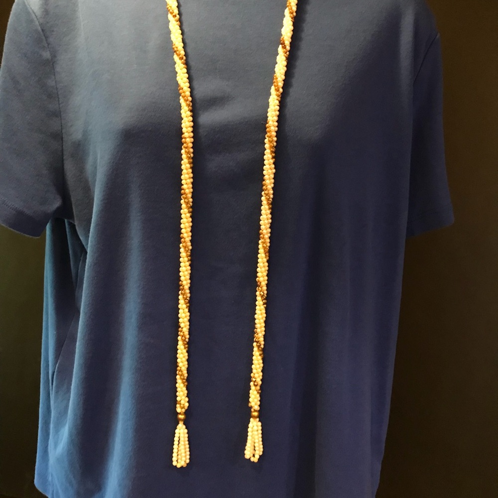 Vintage Handmade 1963 Faux Pearls and golden beads